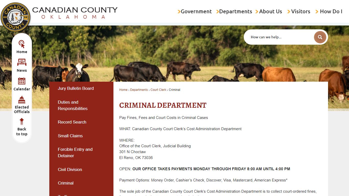 Criminal Department | Canadian County, OK - Official Website